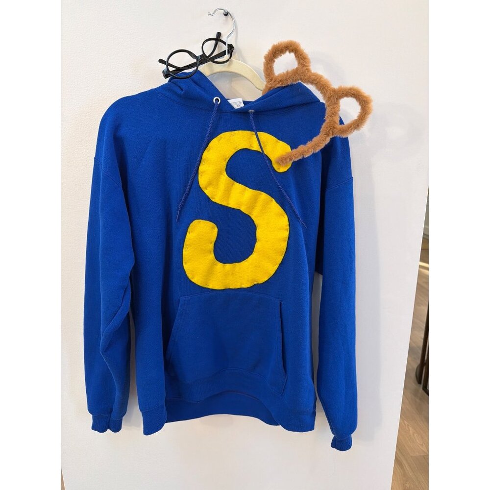 SIMON Alvin and the Chipmonks Costume Halloween Homemade Blue Yellow "S" Patch